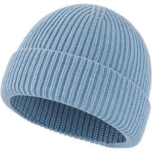 Knitted Cuffed Beanie Cap Unisex Soft Warm Winter Hat Skull Cap for Men Women